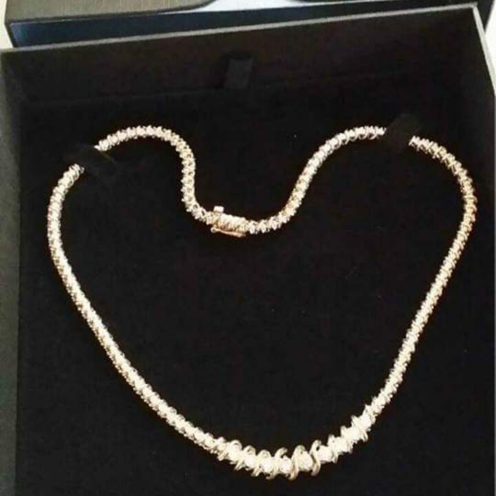 18k yellow/white gold Tennis Necklace